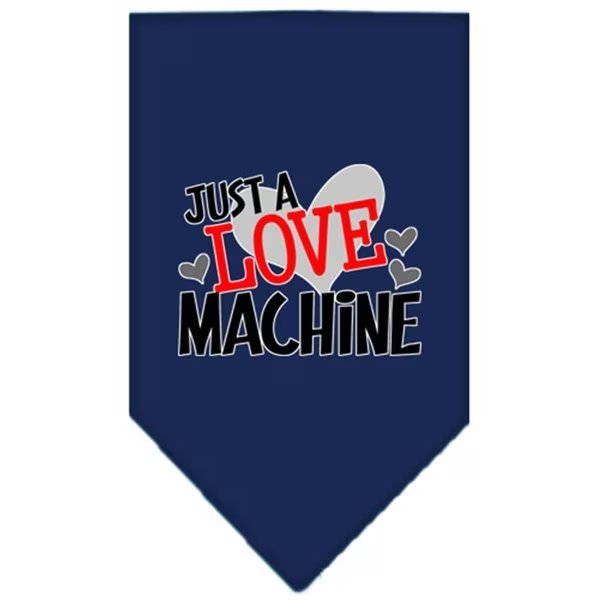 Love Machine Screen Print BandanaNavy Blue Small, Mirage Pet Products, Mfr#: 66-441 SMNB